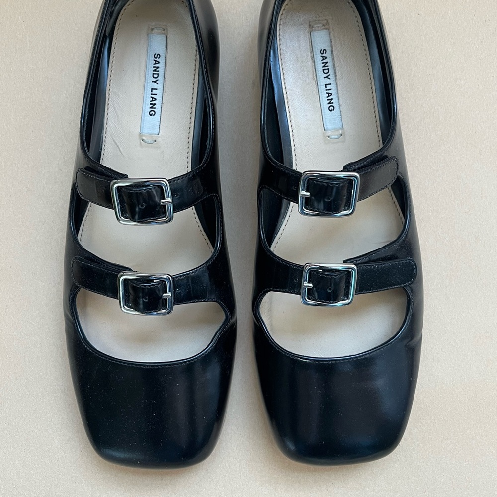 Sandy Liang MJ double strap black 38